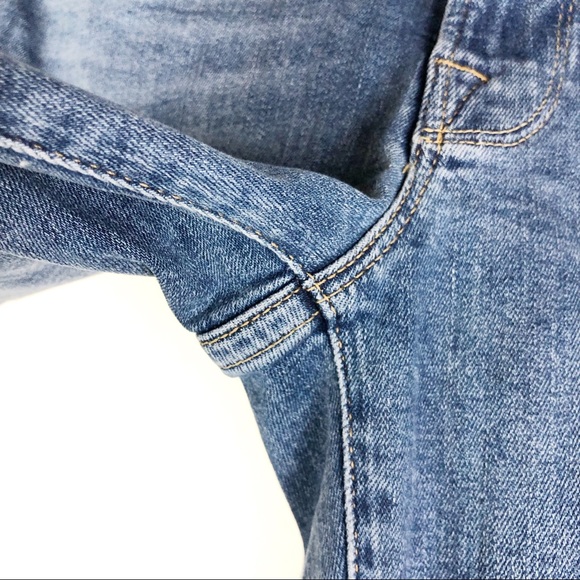 GOOD AMERICAN Good High Waist Straight Ankle Jeans Distressed Raw Hem Size 4/27 - Picture 7 of 11